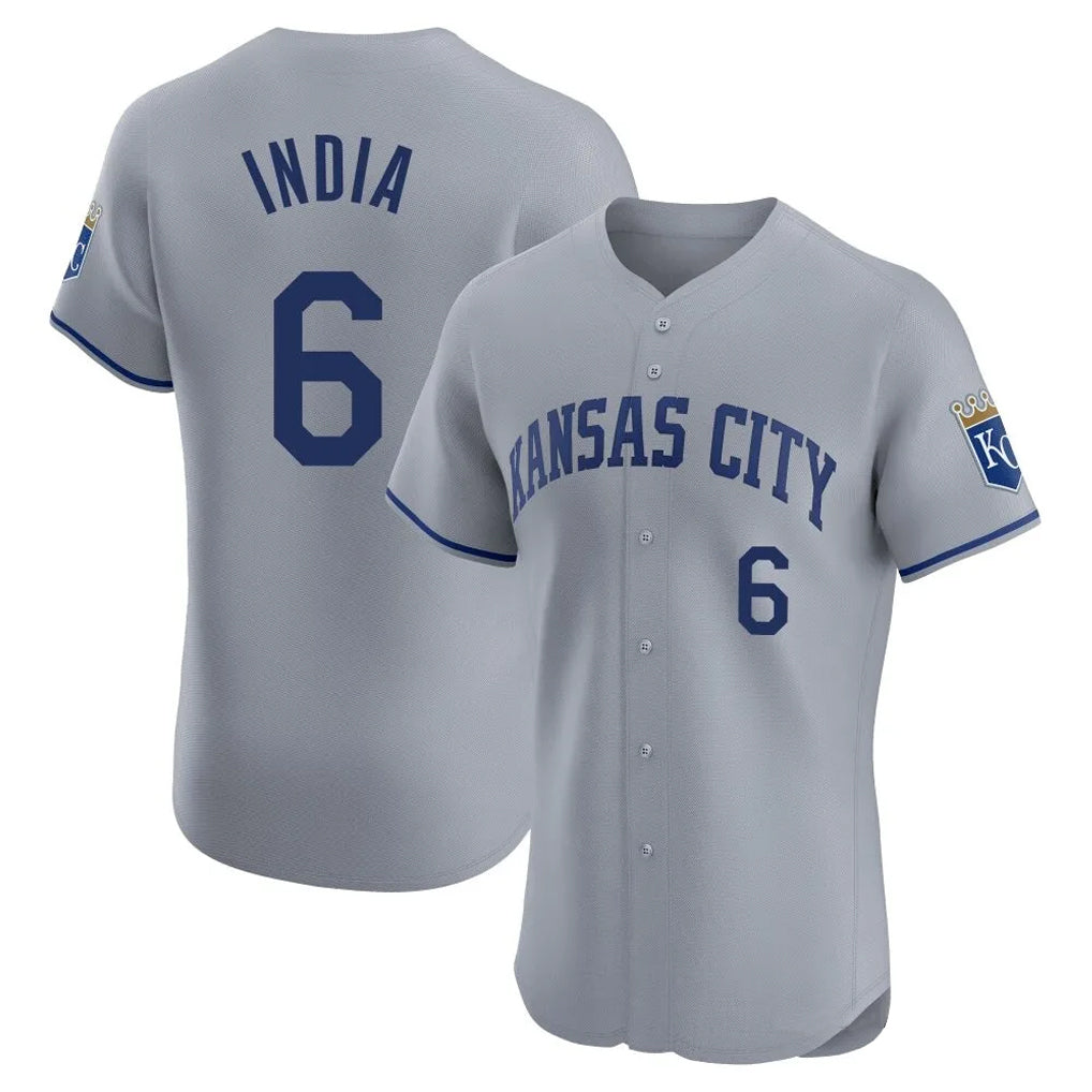 KC.Royals #6 Jonathan India Player Gray Limited Elite Home Jdoa Stitched Jerseys