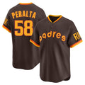 S.Diego Padres #58 Wandy Peralta Player Brown Home Cooperstown Collection Replica Game Jdoa Stitched Jerseys