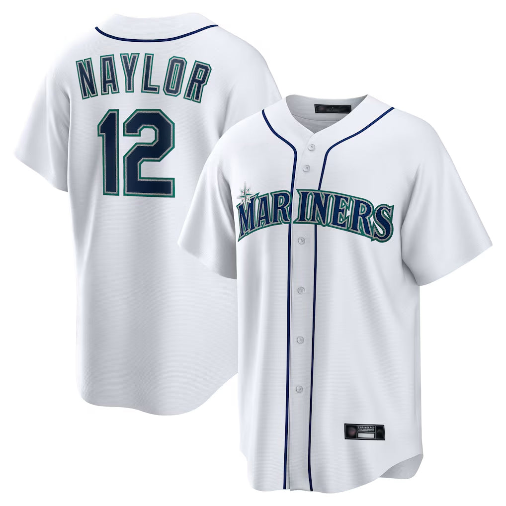 S.Mariners #12 Josh Naylor Player White Home Game Jdoa Stitched Jerseys