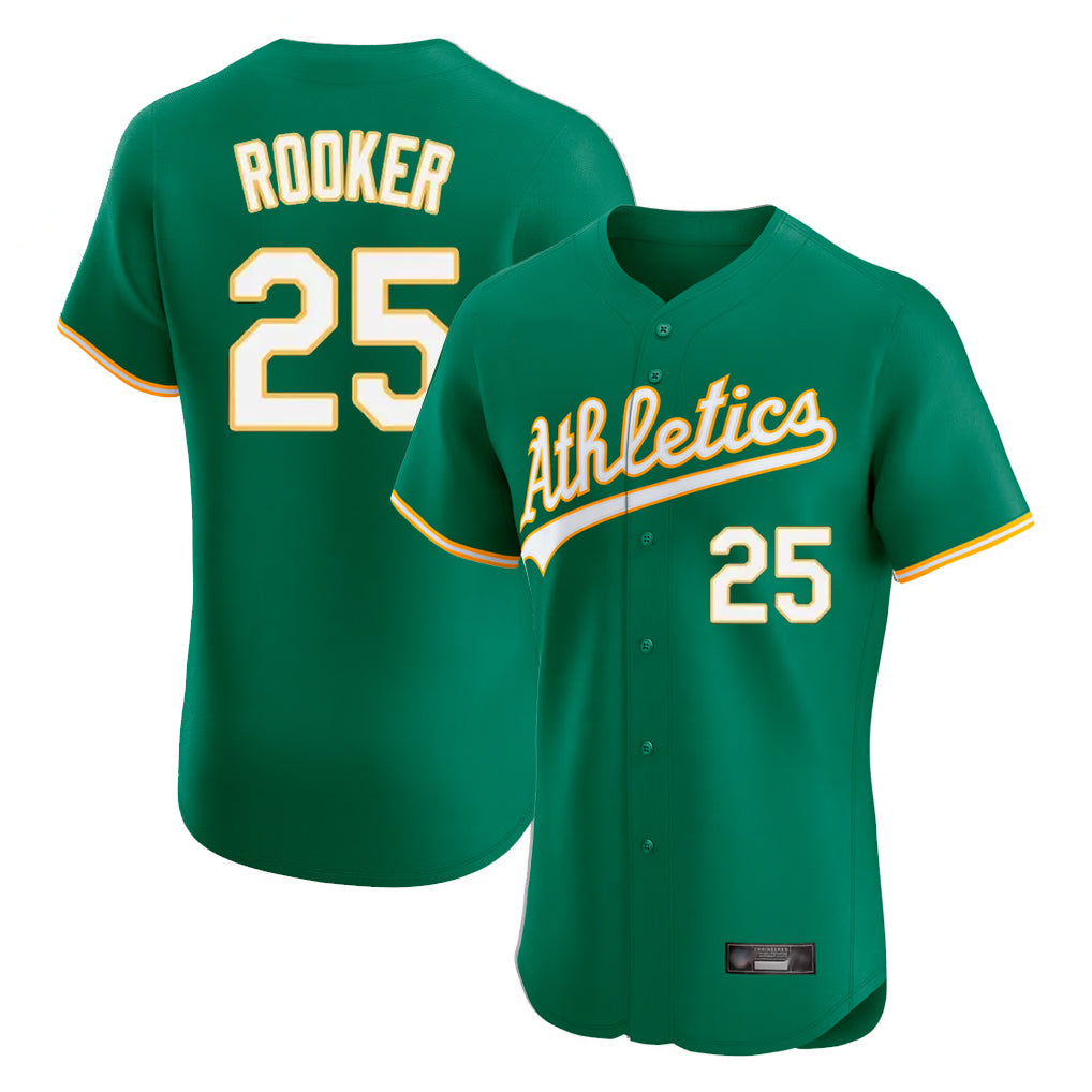Athletics #25 Brent Rooker Player Kelly Green Limited Elite Home Game Jdoa Stitched Jerseys
