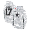 D.Cowboys #17 Brandon Aubrey Player Arctic Camo Salute to Service Hoodies Limited Game Jdoa Stitched Jerseys