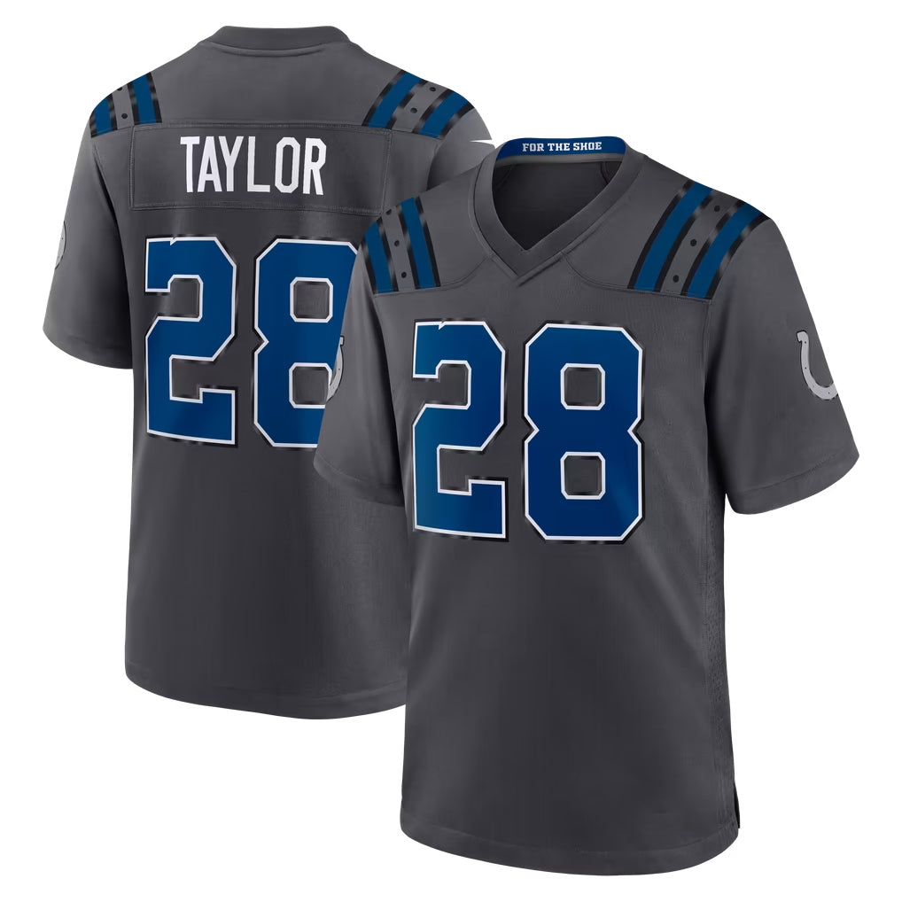 IN.Colts #28 Jonathan Taylor Player Anthracite 2026 Rivalries Collection Home Game Hdoa Stitched Jerseys