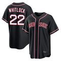 B.Red Sox #22 Garrett Whitlock Player Black Out Home Game Jdoa Stitched Jerseys