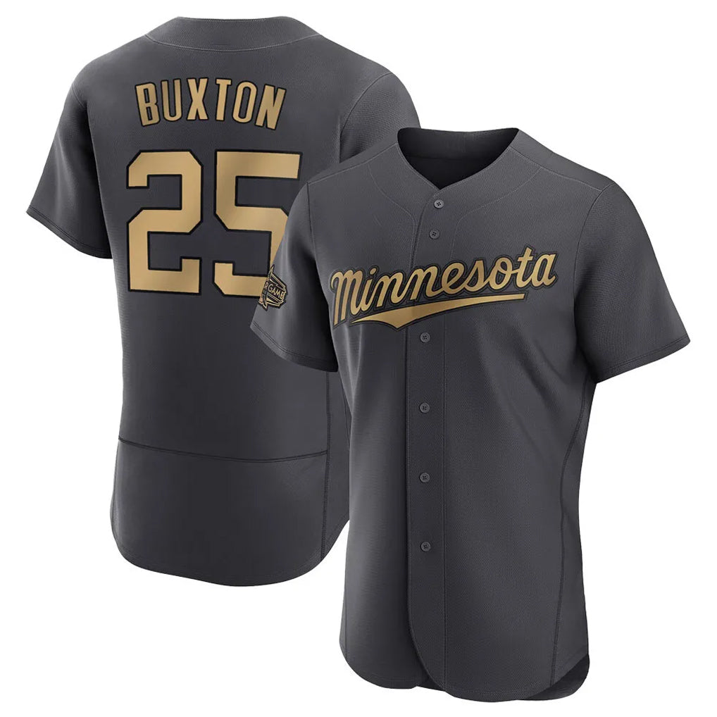 M.Twins #25 Byron Buxton Player Charcoal All-Star Limited Elite Home Jdoa Stitched Jerseys