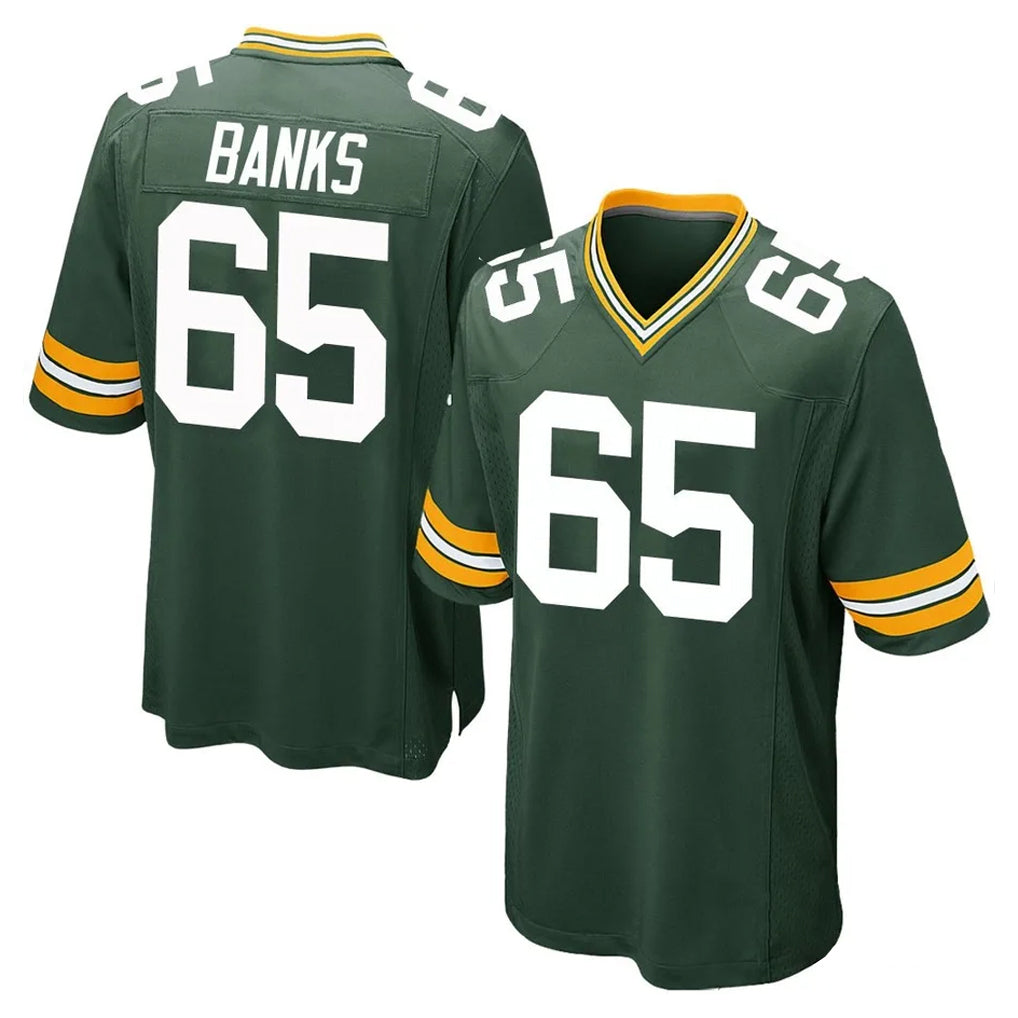 GB.Packers #65 Aaron Banks Player Green Home Game Jdoa Stitched Jerseys