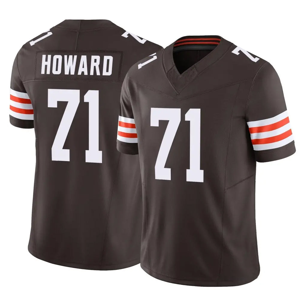 C.Browns #71 Tytus Howard Player Brown Vapor F.U.S.E. Limited Home Game Jdoa Stitched Jerseys
