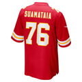 Jdoa KC.Chiefs #76 Kingsley Suamataia Red Game Jersey