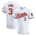 B.Orioles #3 Taylor Ward Player White Limited Elite Home Game Jdoa Stitched Jerseys