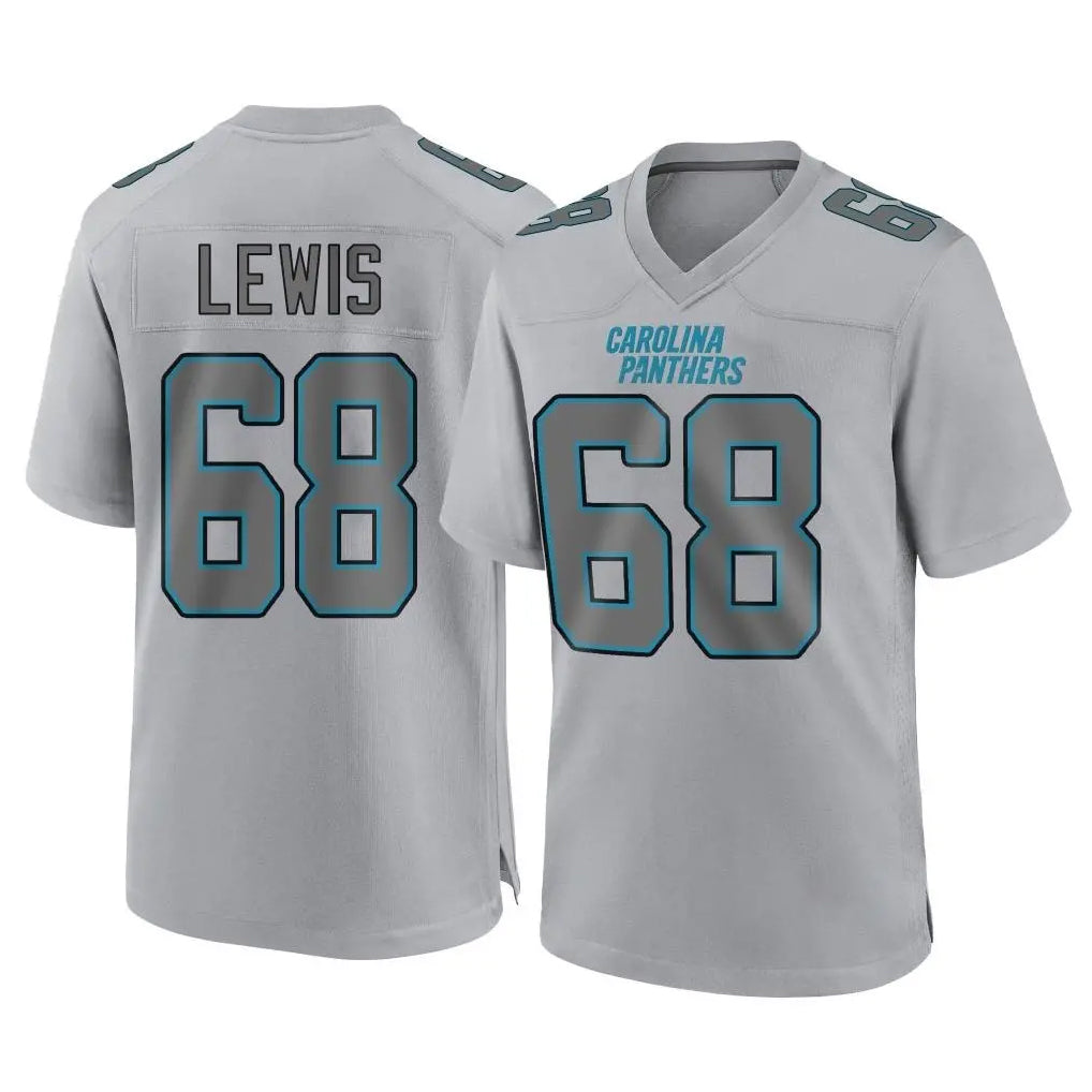 C.Panthers #68 Damien Lewis Player Gray Atmosphere Fashion Game Jdoa Stitched Jerseys