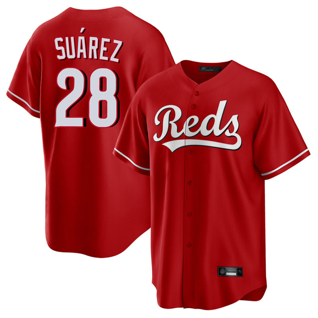 C.Reds #28 Eugenio Su¨¢rez Player Red Home Game Jdoa Stitched Jerseys