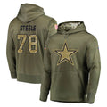 D.Cowboys #78 Terence Steele Player Olive Salute to Service Pullover Hoodies Home Game Jdoa Stitched Jerseys