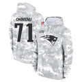 NE.Patriots #71 Mike Onwenu Player Arctic Camo Salute to Service Pullover Hoodies Limited Game Jdoa Stitched Jerseys