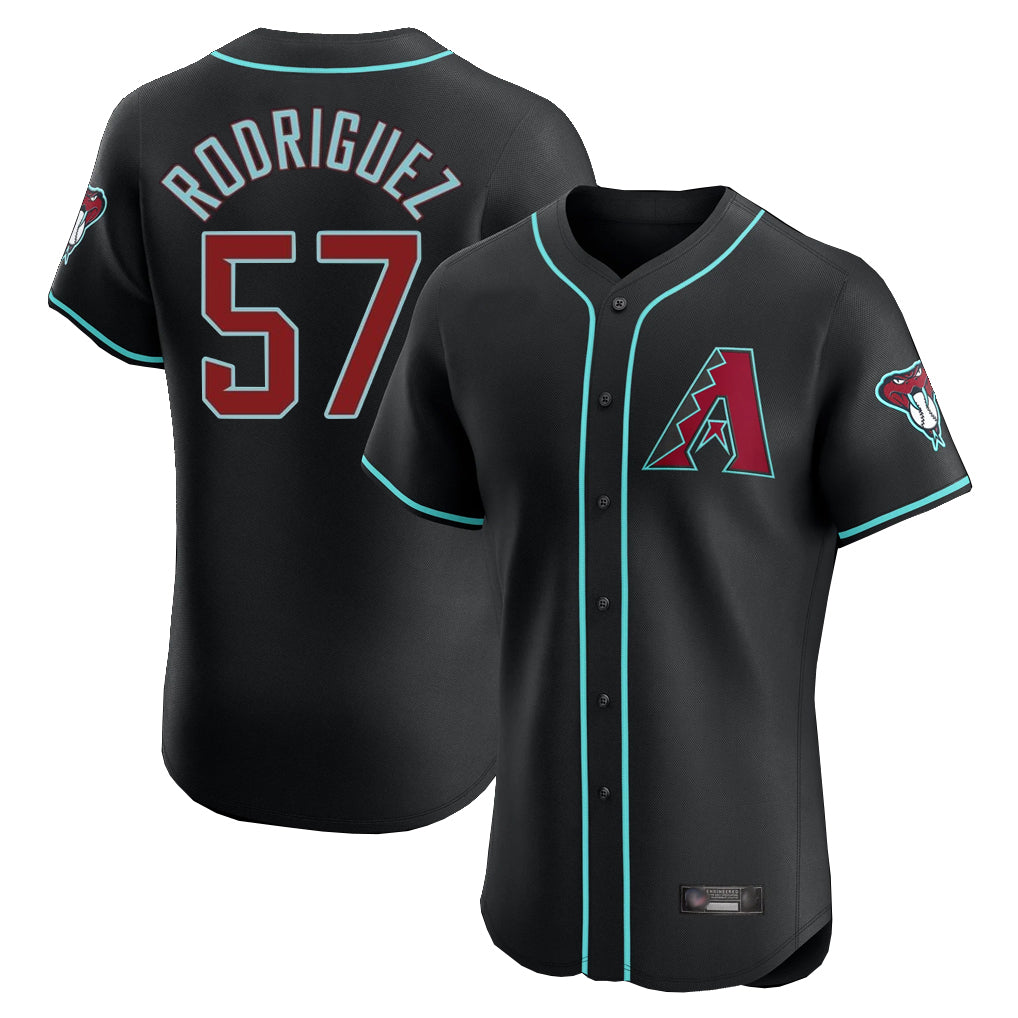 A.Diamondbacks #57 Eduardo Rodriguez Player Black Limited Elite Home Game Jdoa Stitched Jerseys