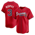 A.Braves #3 Dale Murphy Player Red Limited Home Game Jdoa Stitched Jerseys