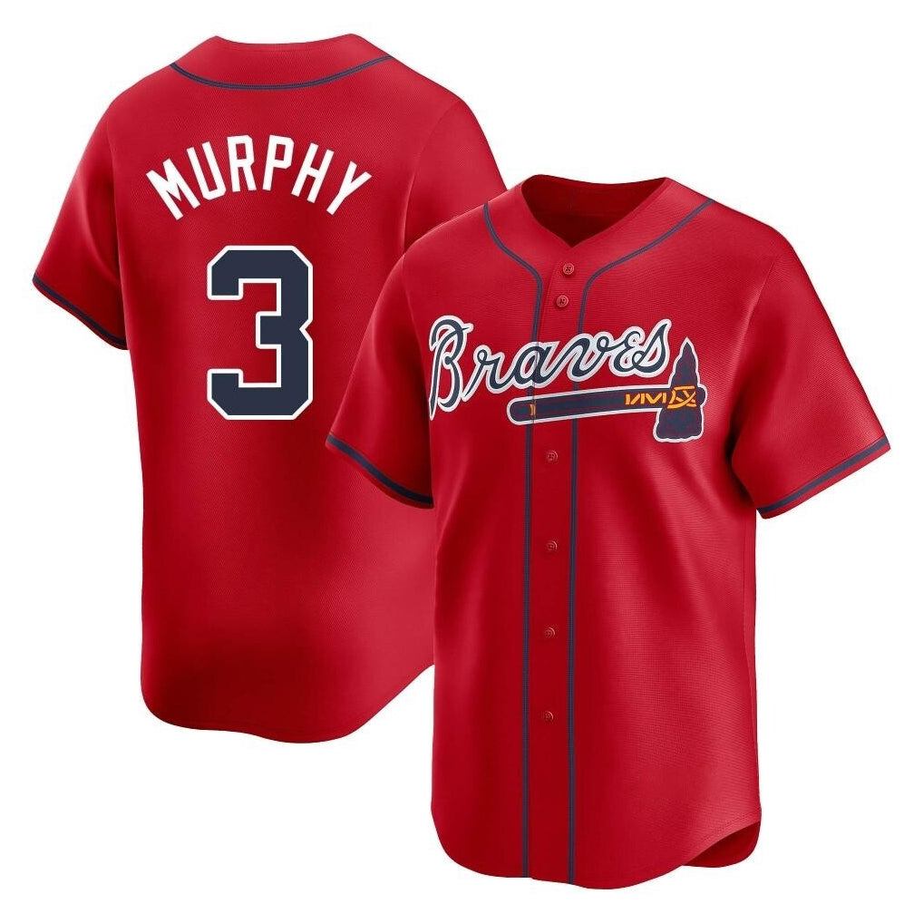 A.Braves #3 Dale Murphy Player Red Limited Home Game Jdoa Stitched Jerseys