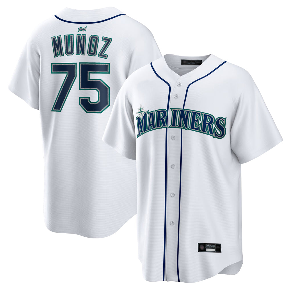S.Mariners #75 Andres Munoz Player White Home Game Jdoa Stitched Jerseys