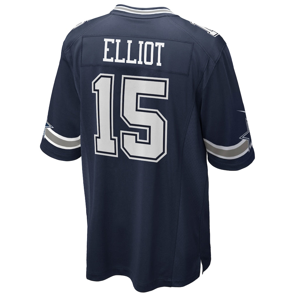 Jdoa D.Cowboys #15 Ezekiel Elliott Navy Team Game Jersey