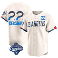 LA.Dodgers #22 Clayton Kershaw Player Cream World Series Meet City Connect Limited Home Jdoa Stitched Jerseys