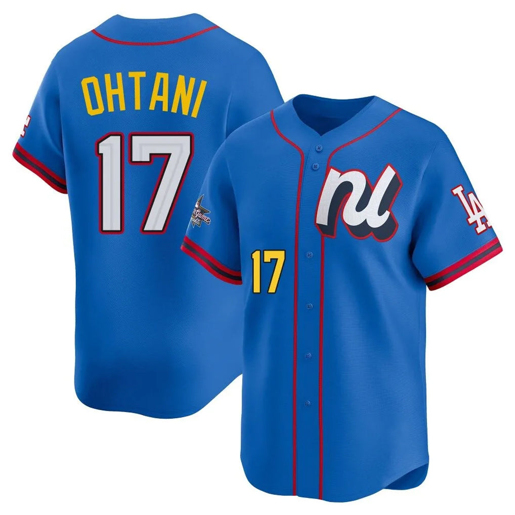 LA.Dodgers #17 Shohei Ohtani Player Blue All-Star Limited Home Jdoa Stitched Jerseys