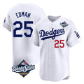 LA.Dodgers #25 Tommy Edman Player White World Series Limited Home Jdoa Stitched Jerseys