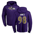 B.Ravens #98 Travis Jones Player Purple Salute to Service Pullover Hoodie Jdoa Stitched Jerseys