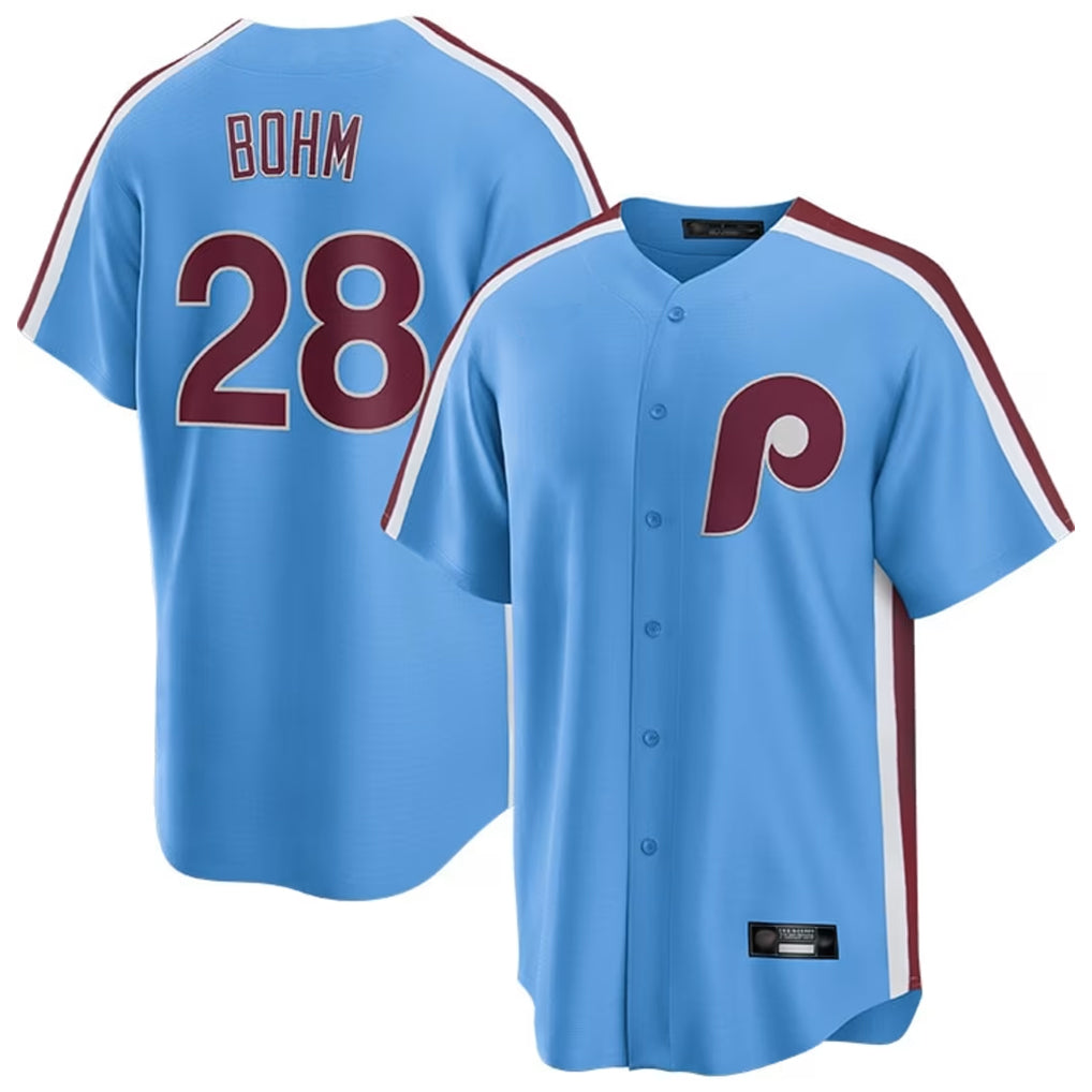 P.Phillies #28 Alec Bohm Player Light Blue Home Game Jdoa Stitched Jerseys