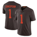 C.Browns #1 KC Concepcion Player Browns Color Rush Limited Home Game Jdoa Stitched Jerseys
