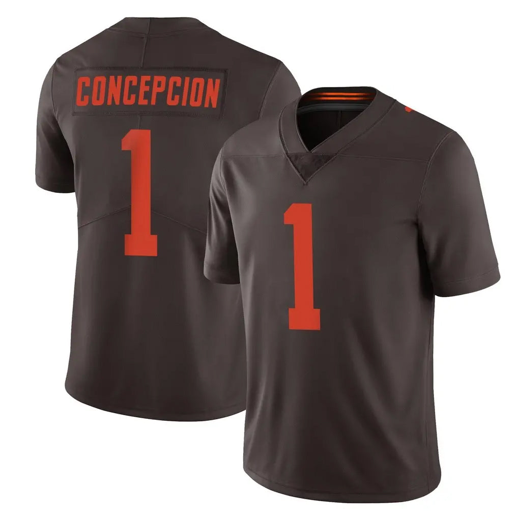 C.Browns #1 KC Concepcion Player Browns Color Rush Limited Home Game Jdoa Stitched Jerseys