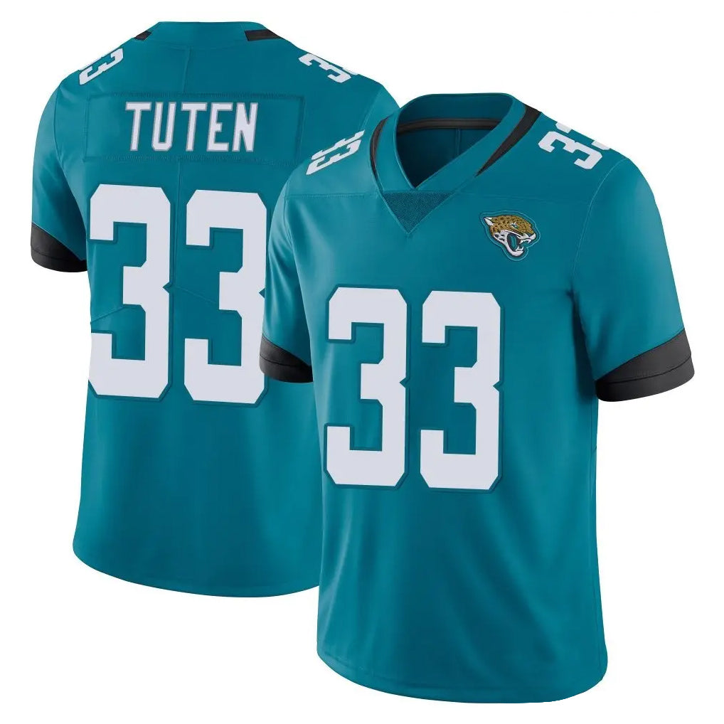 J.Jaguars #33 Bhayshul Tuten Player Teal Vapor Untouchable Limited Home Game Jdoa Stitched Jerseys