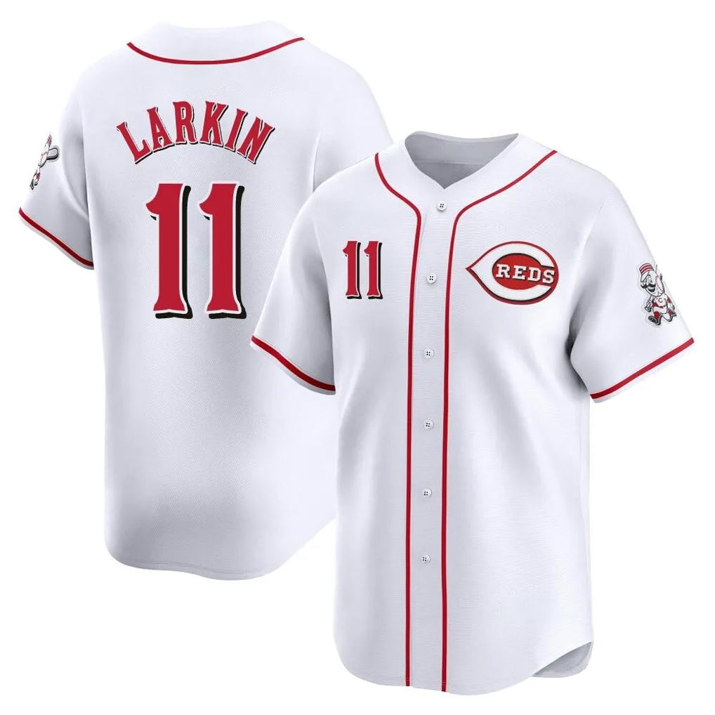 C.Reds #11 Barry Larkin Player White Home Limited Jdoa Stitched Jerseys