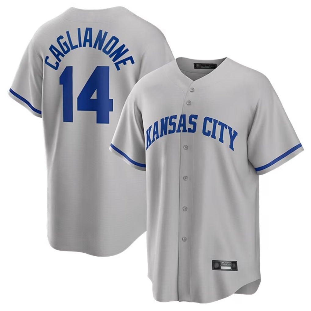 KC.Royals #14 Jac Caglianone Player Gray Game Home Jdoa Stitched Jerseys
