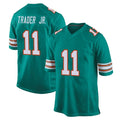 M.Dolphins #11 Dante Trader Jr. Player Aqua Alternate Home Game Jdoa Stitched Jerseys