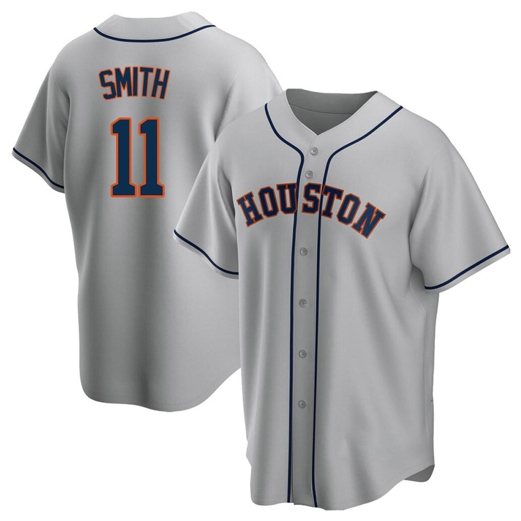 H.Astros #11 Cam Smith Player Gray Home Game Jdoa Stitched Jerseys