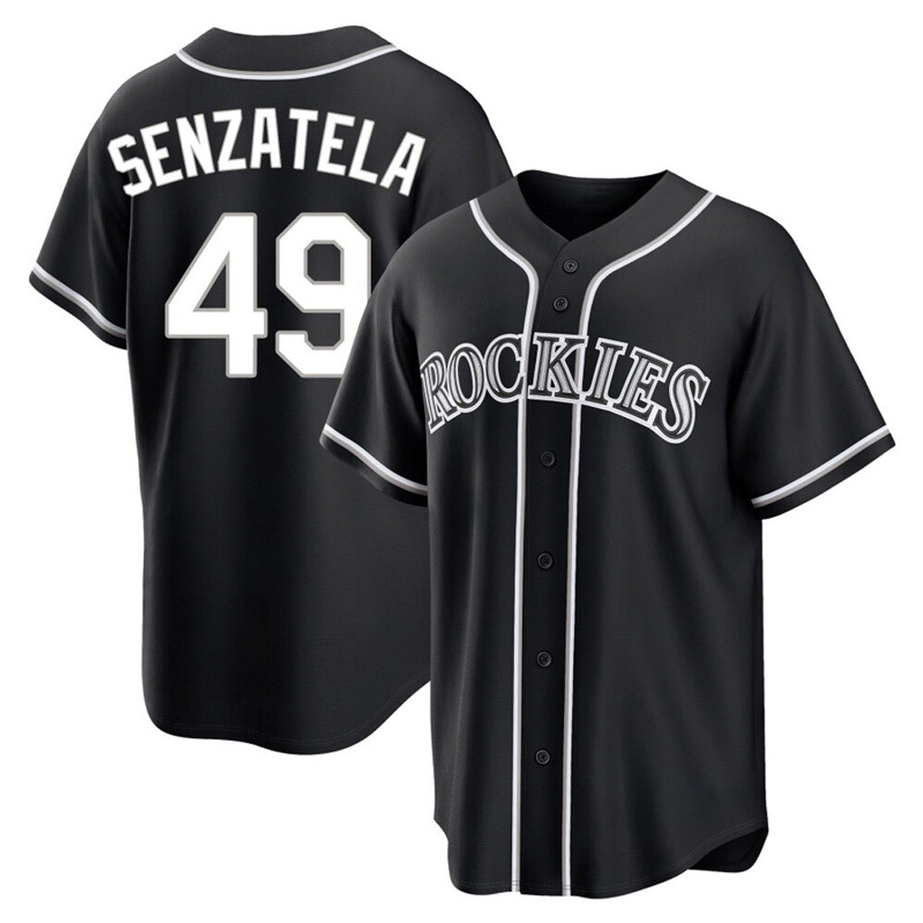 C.Rockies #49 Antonio Senzatela Player Black Fashion Out Home Game Jdoa Stitched Jerseys
