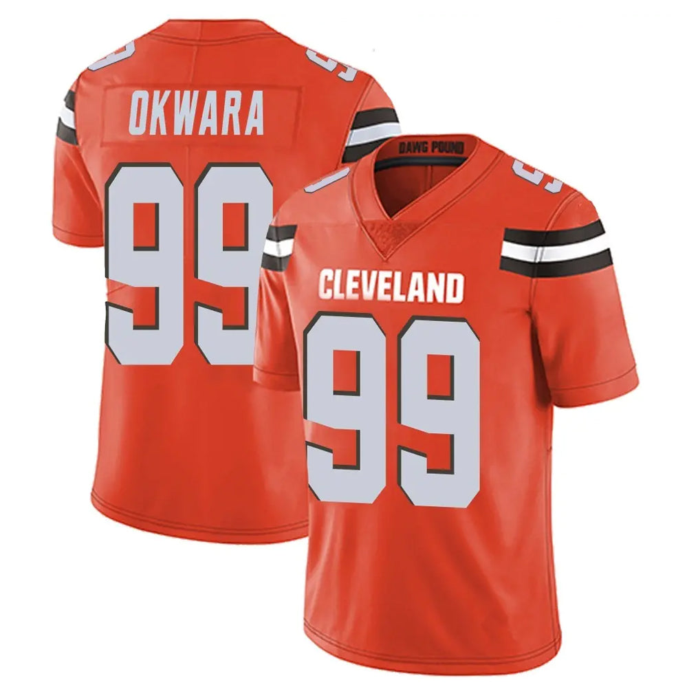 C.Browns #99 Julian Okwara Player Orange Alternate Vapor Untouchable Limited Home Game Jdoa Stitched Jerseys