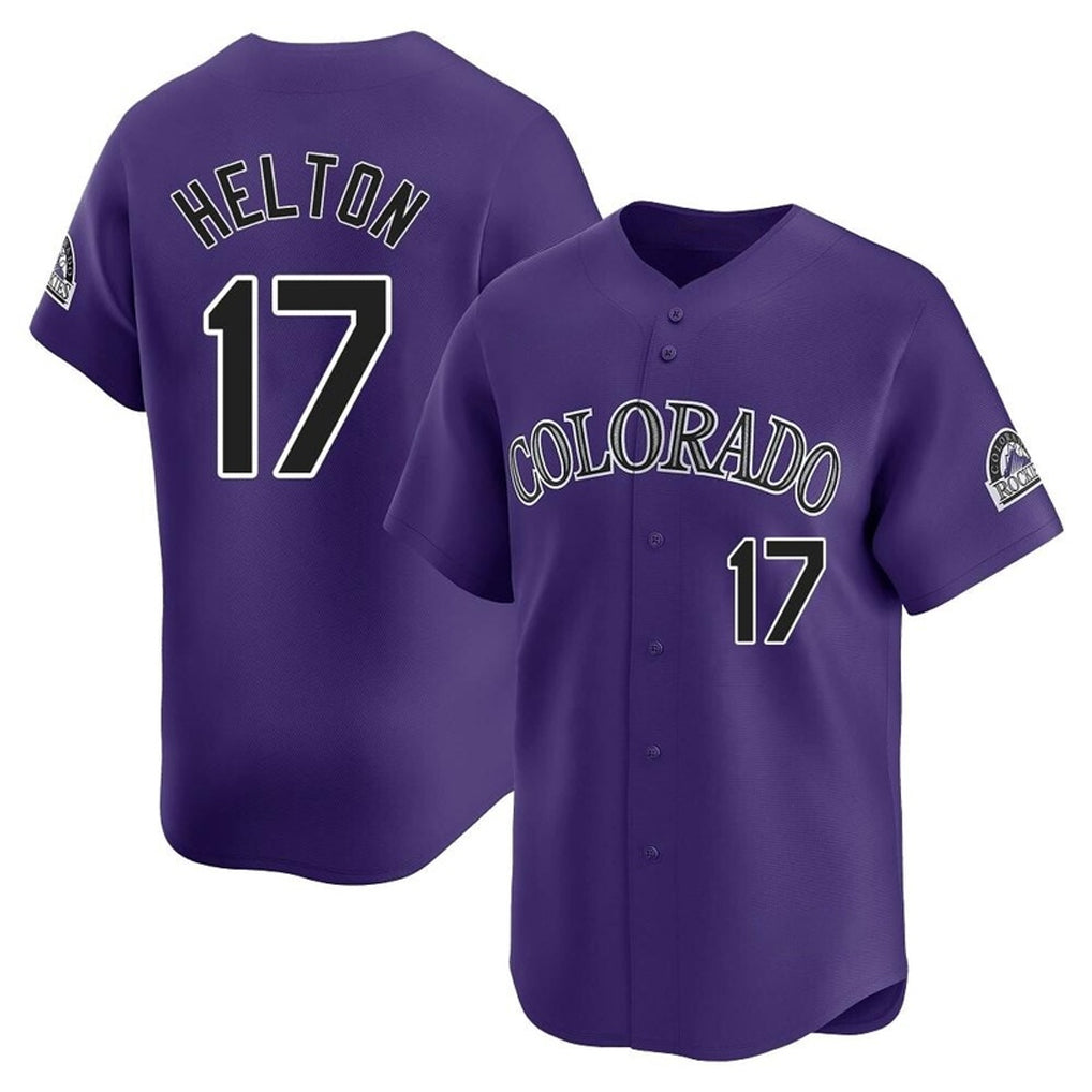 C.Rockies #17 Todd Helton Player Purple Limited Home Jdoa Stitched Jerseys