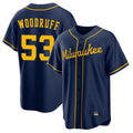 M.Brewers #53 Brandon Woodruff Player Navy Home Game Jdoa Stitched Jerseys