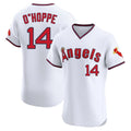 LA.Angels #14 Logan O'Hoppe Player White T-shirt Home Limited Elite Jdoa Stitched Jerseys