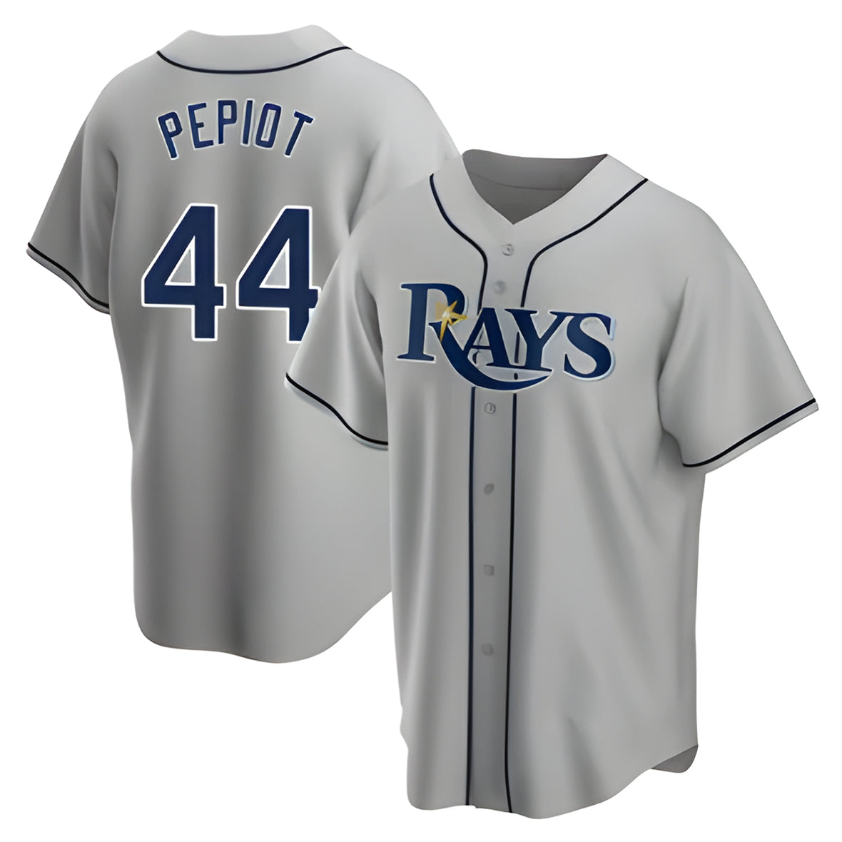 T.Bay Rays #44 Ryan Pepiot Player Gray Home Game Jdoa Stitched Jerseys
