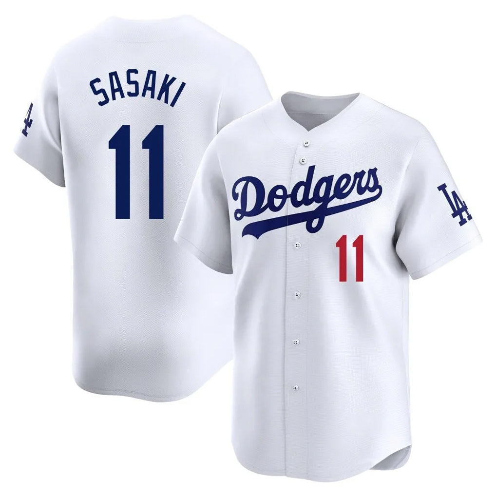 LA.Dodgers #11 Roki Sasaki Player White Limited Home Jdoa Stitched Jerseys