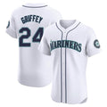 S.Mariners #24 Ken Griffey Jr Player White Home Limited Elite Jdoa Stitched Jerseys
