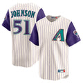 A.Diamondbacks #51 Randy Johnson Player Cream Throwback Cooperstown Collection Limited Jdoa Stitched Jerseys