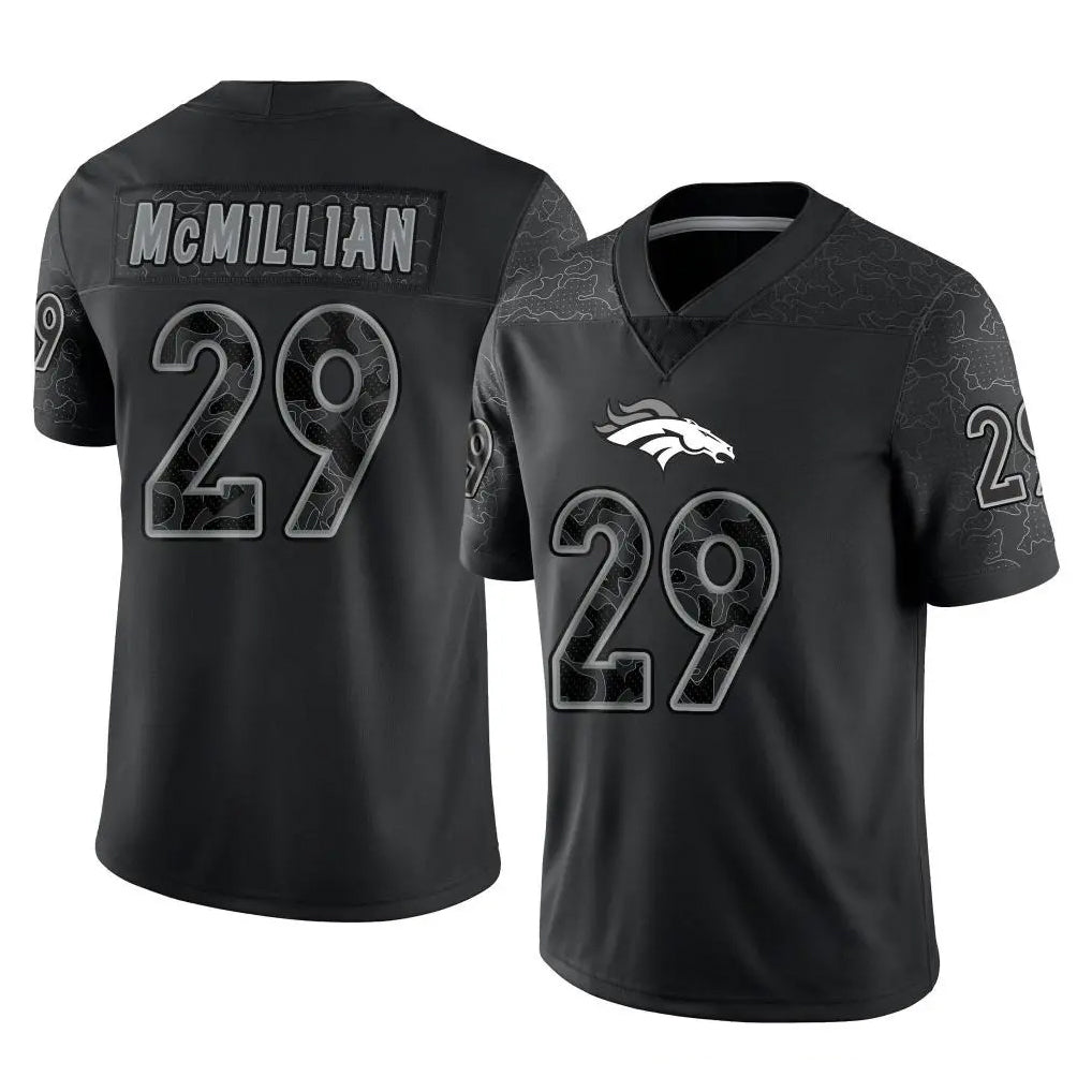 D.Broncos #29 Ja'Quan McMillian Player Black Reflective Limited Jdoa Stitched Jerseys