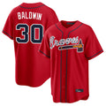 A.Braves #30 Drake Baldwin Player Red Home Game Jdoa Stitched Jerseys