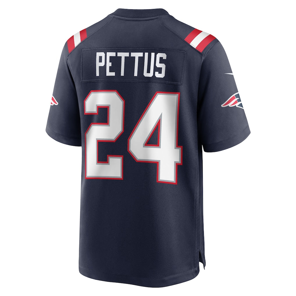 Jdoa NE.Patriots #24 Dell Pettus Navy Game Retired Player Jersey