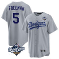 LA.Dodgers #5 Freddie Freeman Player Gray World Series Game Jdoa Stitched Jerseys