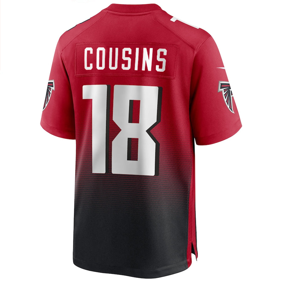 A.Falcons #18 Kirk Cousins Player Red Home Game Jdoa Stitched Jerseys