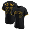 C.Cubs #27 Seiya Suzuki Player Black Snake Skin City Limited Elite Home Game Jdoa Stitched Jerseys