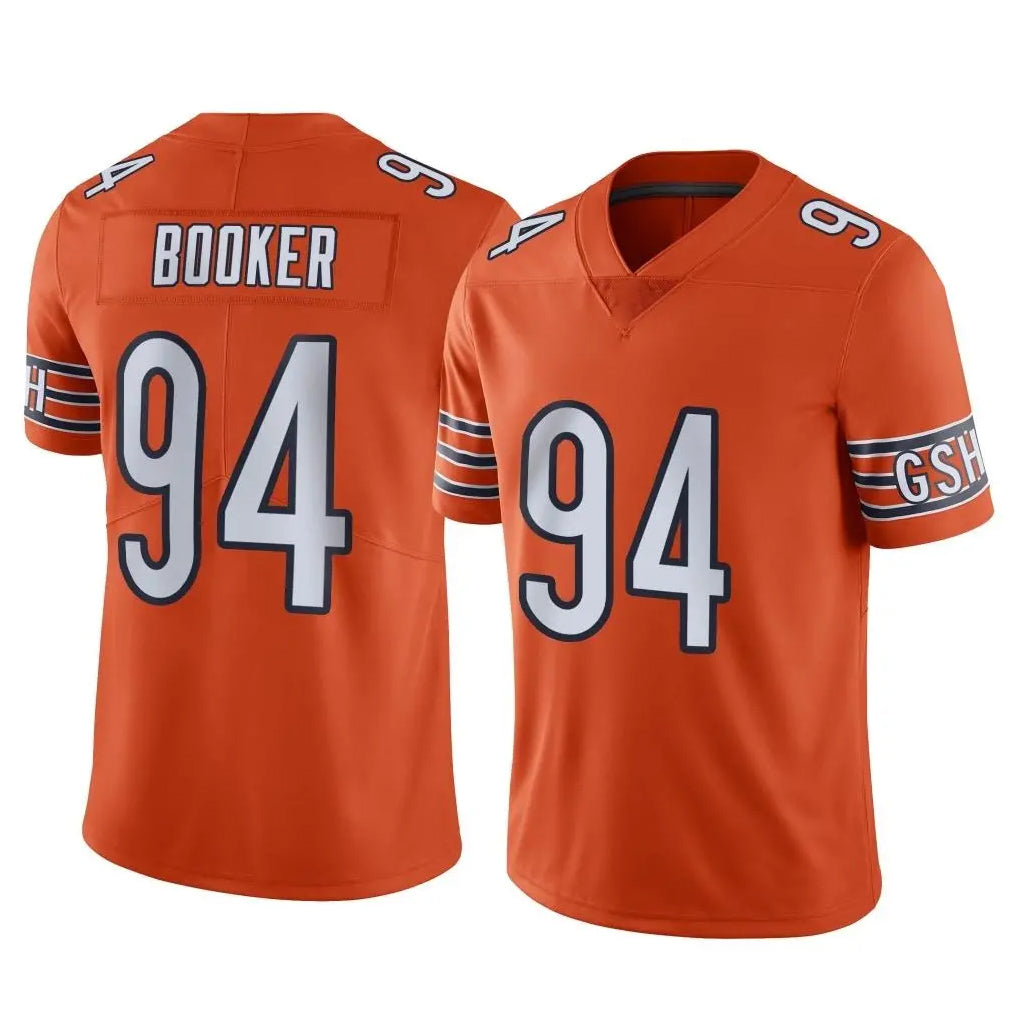 C.Bears #94 Austin Booker Player Orange Alternate Vapor Limited Home Game Jdoa Stitched Jerseys