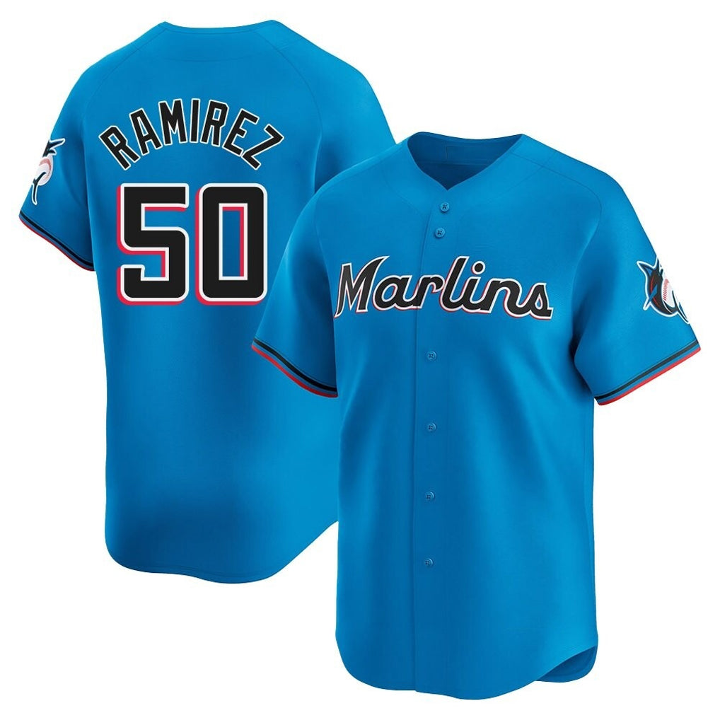M.Marlins #50 Agustin Ramirez Player Blue Home Limited Jdoa Stitched Jerseys